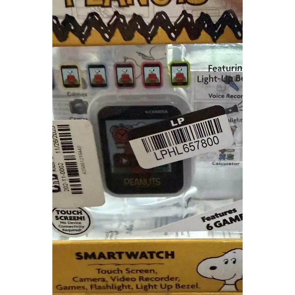 Peanuts Snoopy Smart Touch Screen Watch w/Camera/Video Recorder/Flashlight/Games